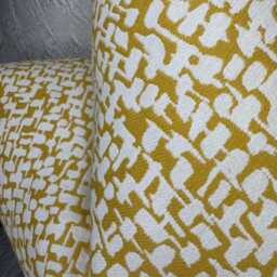 Mustard Yellow White Cushion Cover, Scandi Retro Style Pillow Cover - Double Sided Decorative Sofa Bed Yin - thumbnail 4