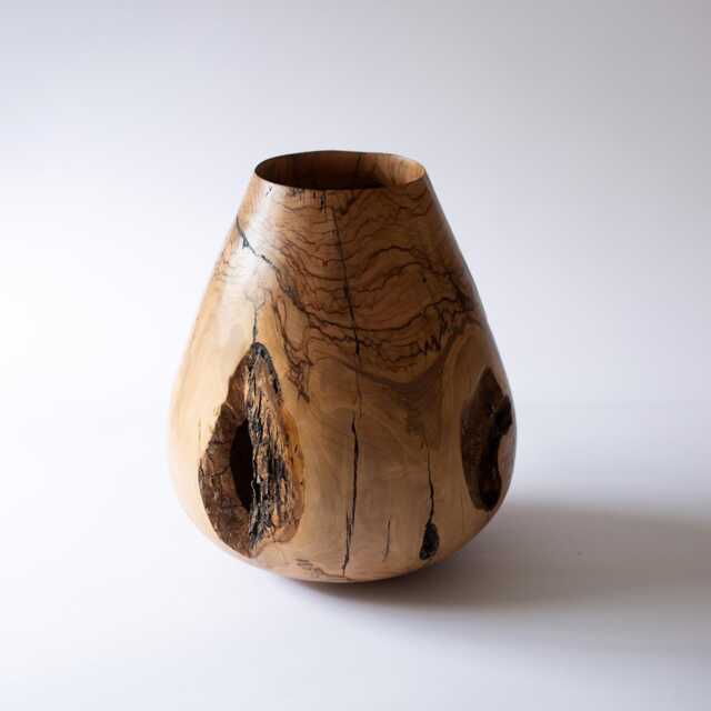 Olive Wood Vase - Decorative Rustic Centerpiece For Dried Flowers, Hand-Turned Organic Home Decor, Farmhouse - image 1