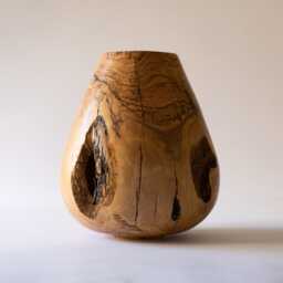 Olive Wood Vase - Decorative Rustic Centerpiece For Dried Flowers, Hand-Turned Organic Home Decor, Farmhouse - thumbnail 2