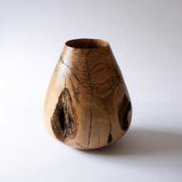 Olive Wood Vase - Decorative Rustic Centerpiece For Dried Flowers, Hand-Turned Organic Home Decor, Farmhouse - thumbnail 1