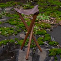 Outdoor Folding Stool, Three Legged Stool With Carrying Bag, Picnic Mid Century Camping Foldable Tripod Beech 3 Leg - thumbnail 3