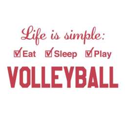 Life Is Simple Eat Sleep Play Volleyball Vinyl Wall Decal Large Sports All Star Sports Kids Teen & Nursery Decor Sport203 - thumbnail 3
