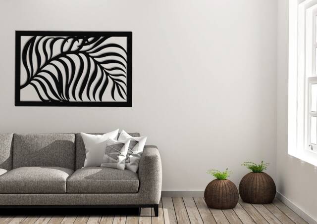 3D Stylish Wood Wall Art Decor Jungle Style, Picture, Openwork Decor, Ornament, Living Room, Decorative Wooden Panel, Gift - image 1