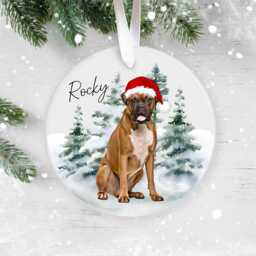 Personalised Boxer Christmas Ornament - Custom Dog Bauble With Name, 38 Different Breeds - thumbnail 1
