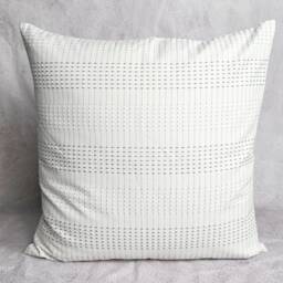 Off White Woven Pillow Cover, Lanna Cotton, 20x20 Farmhouse Cushion - thumbnail 3