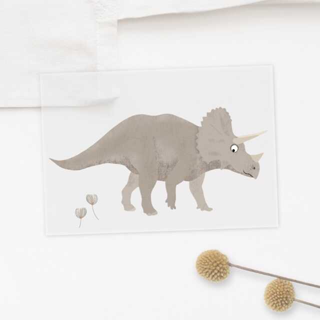 Iron-On Patch Triceratops Dinosaur - image 1