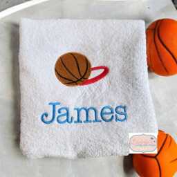 Embroidered Basketball Towel, Custom Name Sports Gift - thumbnail 2