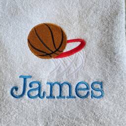 Embroidered Basketball Towel, Custom Name Sports Gift - thumbnail 3