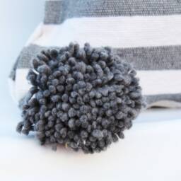 Handmade Moroccan Pom Cotton Cushion Cover Berber Throw Pillow - thumbnail 3