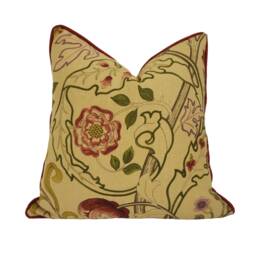 William Morris - Mary Isobel Red/Gold Contrast Piped Cushion Cover Throw Pillow Designer Home Decor
