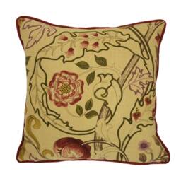 William Morris - Mary Isobel Red/Gold Contrast Piped Cushion Cover Throw Pillow Designer Home Decor - thumbnail 2
