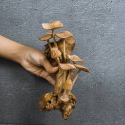 Handmade Wood Mushroom Wall Art Hanging Decor 9 - thumbnail 4