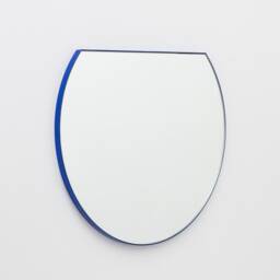Orbis Trecus??? Cropped Circular Modern Mirror With Blue Frame - thumbnail 2