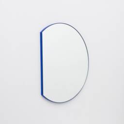 Orbis Trecus??? Cropped Circular Modern Mirror With Blue Frame