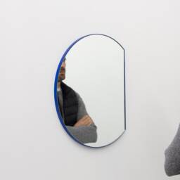 Orbis Trecus??? Cropped Circular Modern Mirror With Blue Frame - thumbnail 3