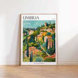 Umbria Italy Travel Poster Vintage Italian Wall Art - thumbnail 4