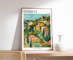 Umbria Italy Travel Poster Vintage Italian Wall Art - thumbnail 1
