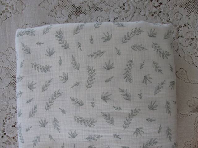 Fresh Picked Swaddle Blanket - Botanicals Sage Green Sprigs Of Herbs & Plants Cloth Baby Gift Hannahs Homestead2 - image 1