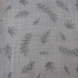 Fresh Picked Swaddle Blanket - Botanicals Sage Green Sprigs Of Herbs & Plants Cloth Baby Gift Hannahs Homestead2 - thumbnail 2