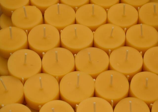 Free Delivery - Straight From The Bees, Premium Handmade Beeswax Tealights Candles Refills, Yellow Beeswax. Cotton Wick - image 1