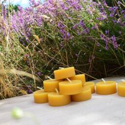 Free Delivery - Straight From The Bees, Premium Handmade Beeswax Tealights Candles Refills, Yellow Beeswax. Cotton Wick - thumbnail 2