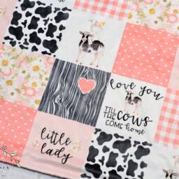 Personalized Baby Blanket Farm-Personalized Farm Animal Blanket - Cow Hen Chicken Pig Blanket-Farm Animal Nursery - thumbnail 2