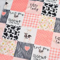Personalized Baby Blanket Farm-Personalized Farm Animal Blanket - Cow Hen Chicken Pig Blanket-Farm Animal Nursery - thumbnail 3