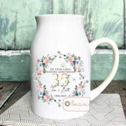 Personalised Coral Wedding Anniversary Cushion, Anniversary, Gift 35 35Th Anniversary Cushion - thumbnail 2