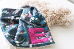 Floral Minky Lovey Boho Baby Security Blanket, Faux Fur Back - thumbnail 1