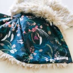 Floral Minky Lovey Boho Baby Security Blanket, Faux Fur Back - thumbnail 3