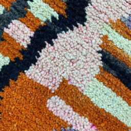 Orange Moroccan Runner Rug 2x12 Authentic Berber Wool - thumbnail 4