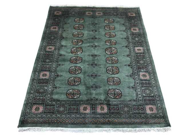 4.6x5.6 Sea Green 3 Ply Bokhara Rug - 1.40x2.00 Triple Pile Bedroom Turkish Extra Thick Afghan - image 1