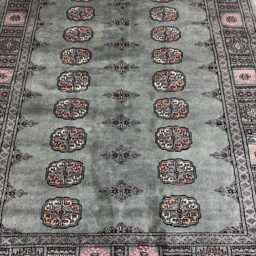 4.6x5.6 Sea Green 3 Ply Bokhara Rug - 1.40x2.00 Triple Pile Bedroom Turkish Extra Thick Afghan - thumbnail 3