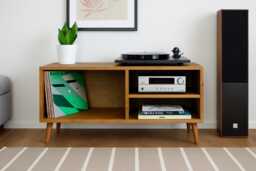 Handmade Solid Wood Record Player Stand Vinyl Storage Sideboard