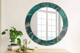 Malachite Green Marble, Green, Round Mirror Frame, Wedding Gift, Decorative Wall, Bathroom