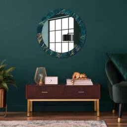 Malachite Green Marble, Green, Round Mirror Frame, Wedding Gift, Decorative Wall, Bathroom - thumbnail 2