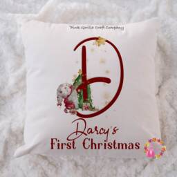 Christmas Cushion, 1st Christmas, Gift, Decoration, Gnome Cushion, Children's Family Mr & Mrs - thumbnail 2
