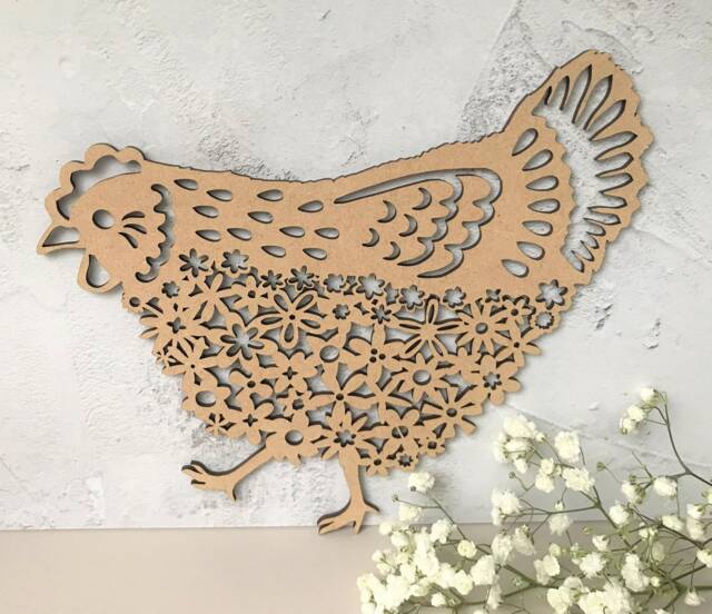 Farmhouse Chicken Wall Art Wooden Coop Sign With Floral Design - image 1