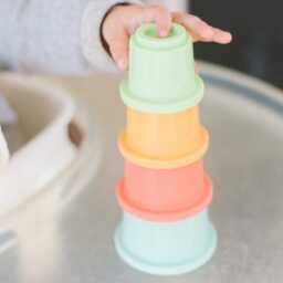 Stacking Cups For Baby & Montessori Play - Silicone Stacking Toy - thumbnail 3
