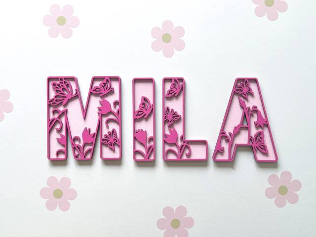 Butterfly Name Sign - Letter Personalised Custom Decor Theme Wall Art Nursery - image 1