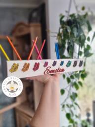 Personalised Wooden Pencil Holder Kids Desk Name Organizer Rainbow Butterfly Pen Stand - thumbnail 1