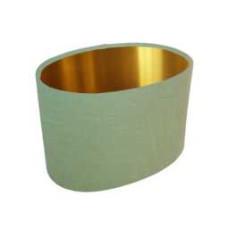 Sage Green Oval Lampshade in Linen With Gold Lining - thumbnail 1