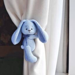 Bunny Curtain Tie Back Crochet Bunny Tiebacks Baby Nursery Decor Nursery Animal Baby Shower - thumbnail 4