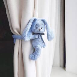 Bunny Curtain Tie Back Crochet Bunny Tiebacks Baby Nursery Decor Nursery Animal Baby Shower