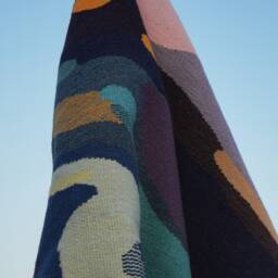 Aurora Handcrafted Kilim Rug Made Of Recycled Wool - Sustainable Hand Woven Carpet Northern Lights Artisan Decor Modern Woolen Tapestry - thumbnail 4