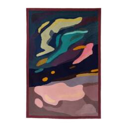 Aurora Handcrafted Kilim Rug Made Of Recycled Wool - Sustainable Hand Woven Carpet Northern Lights Artisan Decor Modern Woolen Tapestry - thumbnail 2