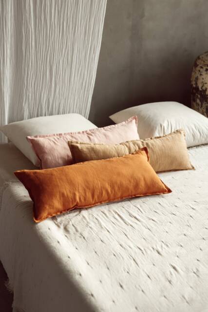 Linen Pillowcase, Custom Lumbar Pillow Cover, Extra Long Throw Size Throw Pillows Covers - image 1