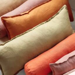 Linen Pillowcase, Custom Lumbar Pillow Cover, Extra Long Throw Size Throw Pillows Covers - thumbnail 2