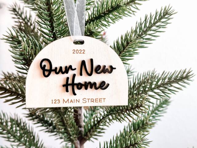 Our New Home Christmas Ornament 2025 - Personalized Gift Realtor Closing Address - image 1