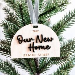 Our New Home Christmas Ornament 2025 - Personalized Gift Realtor Closing Address - thumbnail 3
